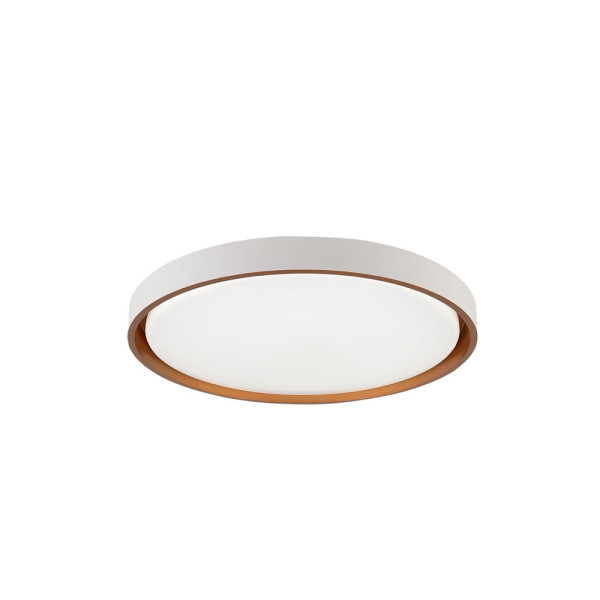 Plafon LED Redondo Branco e Dourado Ø41cm 24W