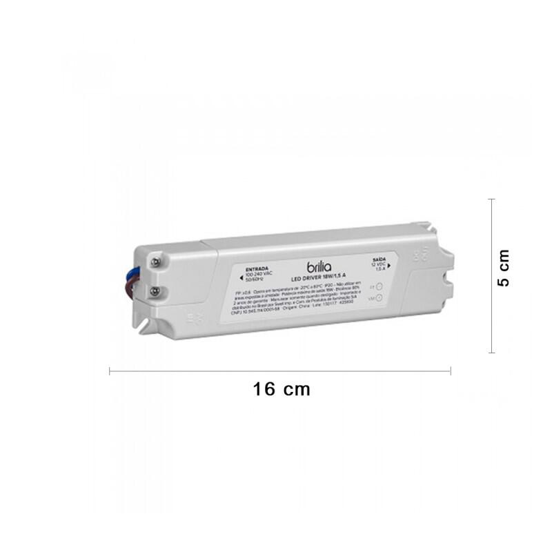 Transformateur 220V Vers 12V 1.5A 18W YindaLux - LED Driver Sans Clignotement Ni Bruit