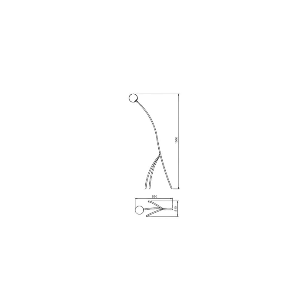 Coluna Girafa Branco por Waldir Junior - Alumínio e vidro 1xG9 166cm - USINA 51041/1