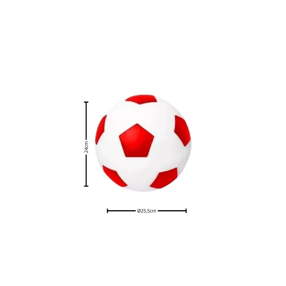 Luminária Infantil Bola De Futebol Branco  E Vermelho 1xE27 - Usare