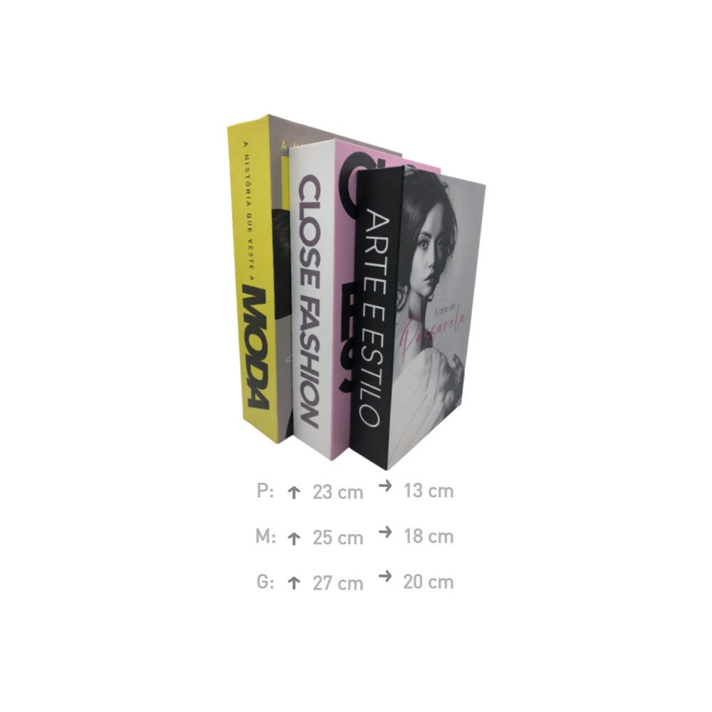 Conjunto 3 Livros Caixa Porta Objetos - Moda / Fashion / Passarela - Planeta