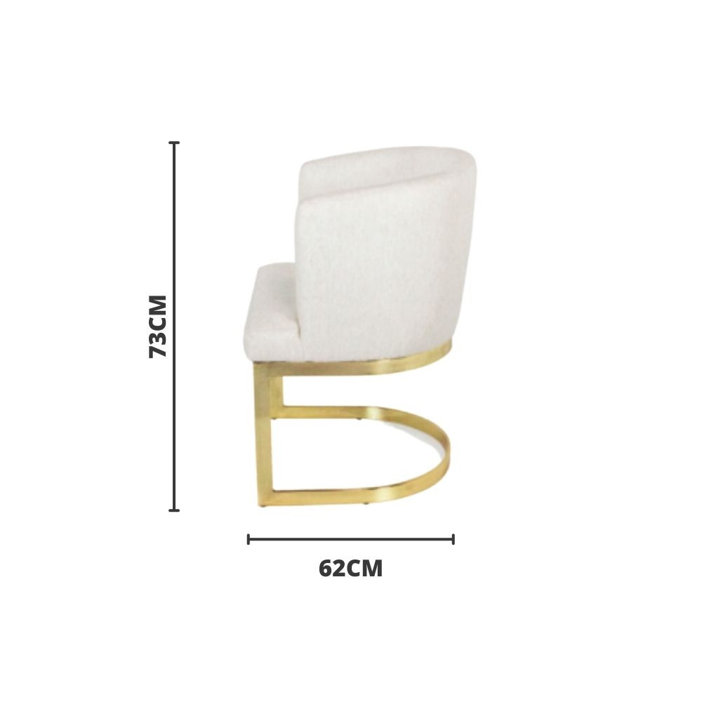 Cadeira Cloe Base Aço Inox em Champanhe 73cm- Combinare 482B