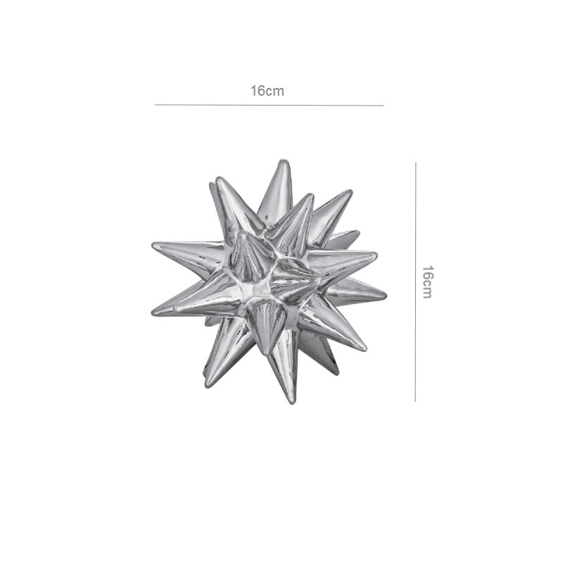 Ouriço Decorativo Prata em Cerâmica  - Mart  08724