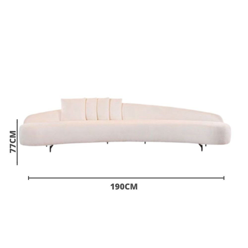 Sofa Arco Branco Madeira Reflorestada 1,90cm -Tironi Estofados