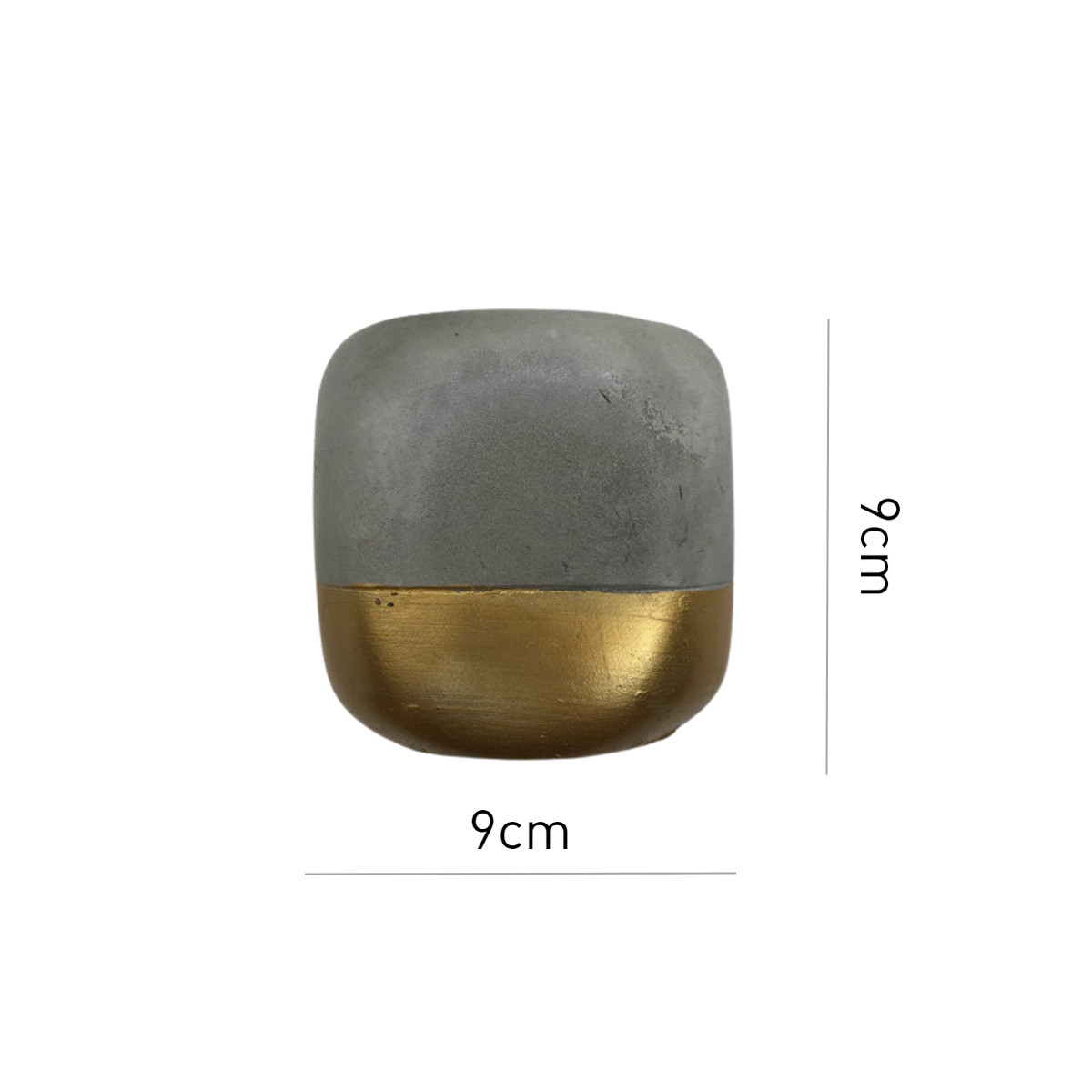 Cachepot Cimento e Dourado - GV0031