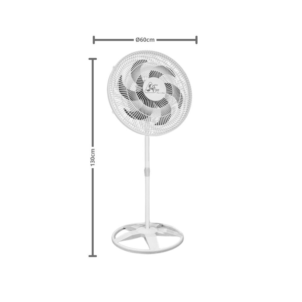 Ventilador de Coluna Delta Free em Plástico Branco/Preto 6 hélices  48cm- Venti Delta 634301