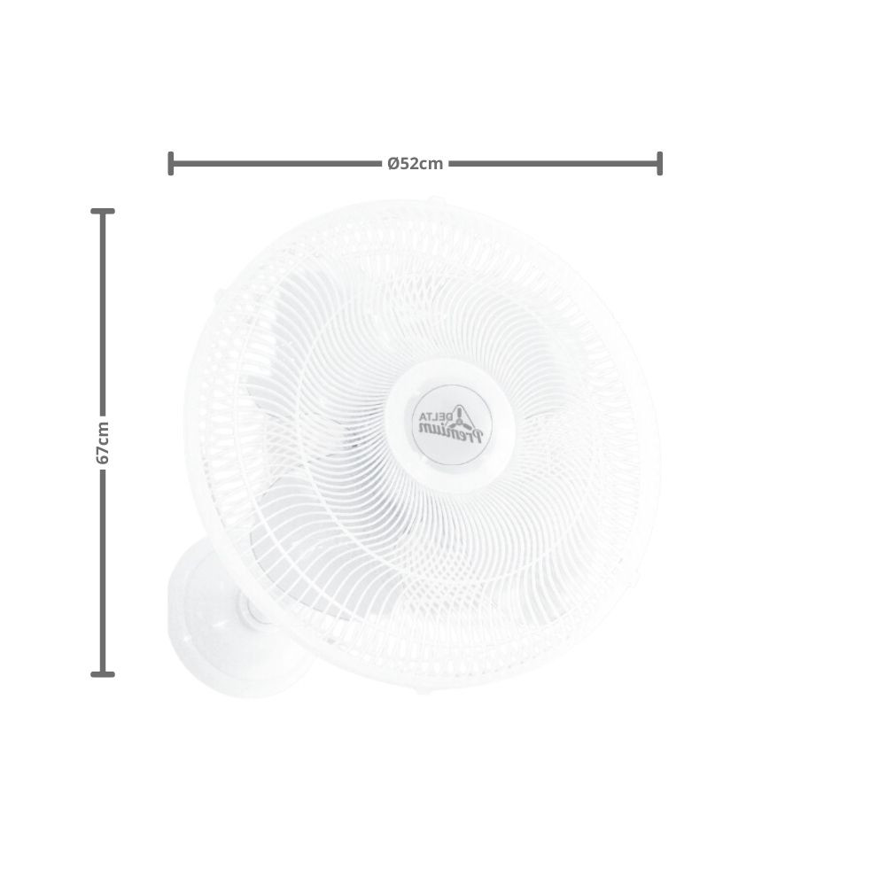 Ventilador de Parede Delta Premiun em Plástico Branco 4 hélices 67cm- Venti Delta 685418