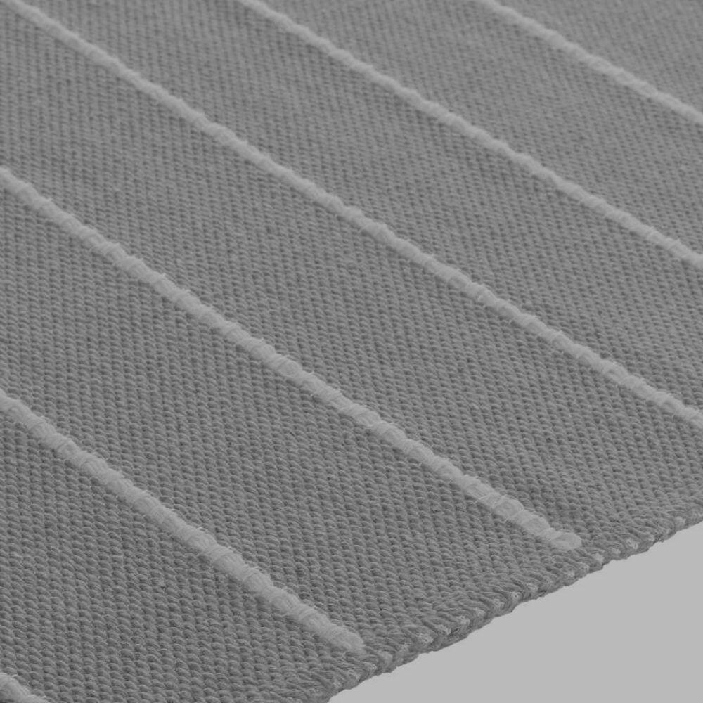 Tapete Portobello Cinza com Overloque – 2,40 x 3,00 m – 100% Algodão - Toque suave