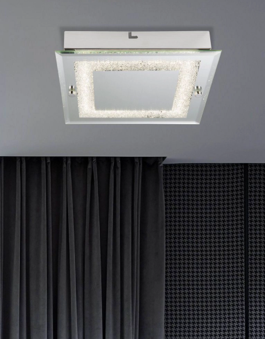 Plafon valência LED Cristal 12W 4000k Metal Cromado - Quality QPL911