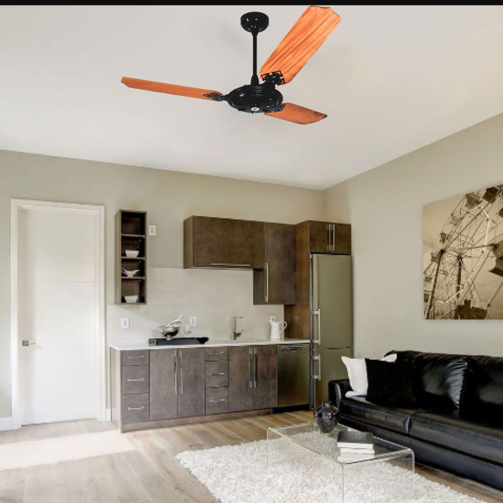 Ventilador de teto New Delta Max 127v Preto/Mad 3 hélices 95cm- Venti Delta 8