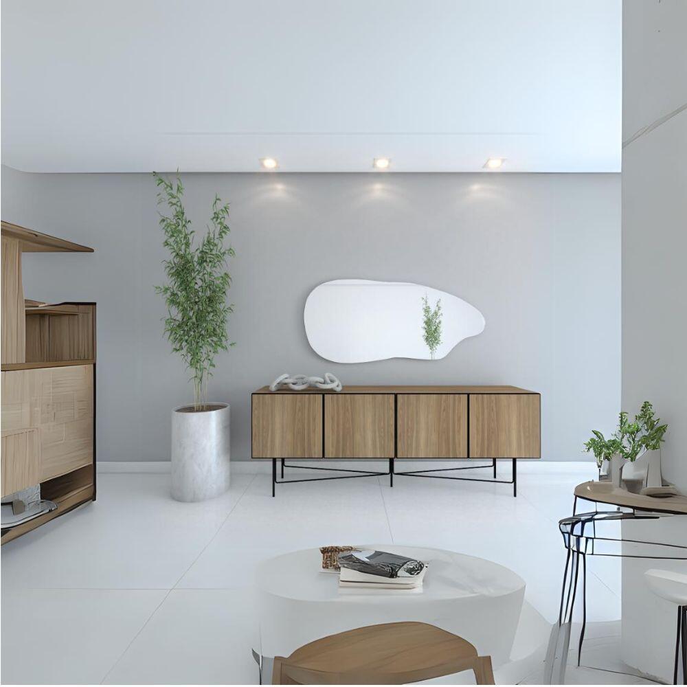 Espelho Prata Decorativo Forma Orgânica OCTANS 70cm - Fuzimoto