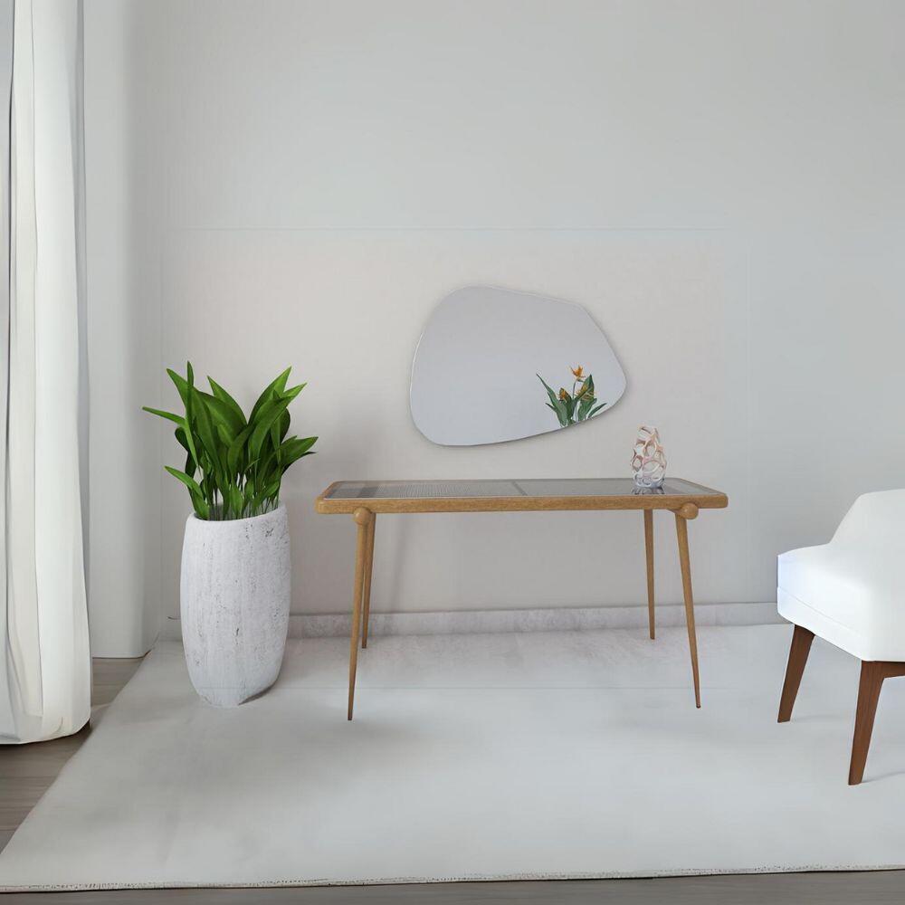 Espelho Prata Decorativo Ara  Forma orgânica  77cm- Fuzimoto