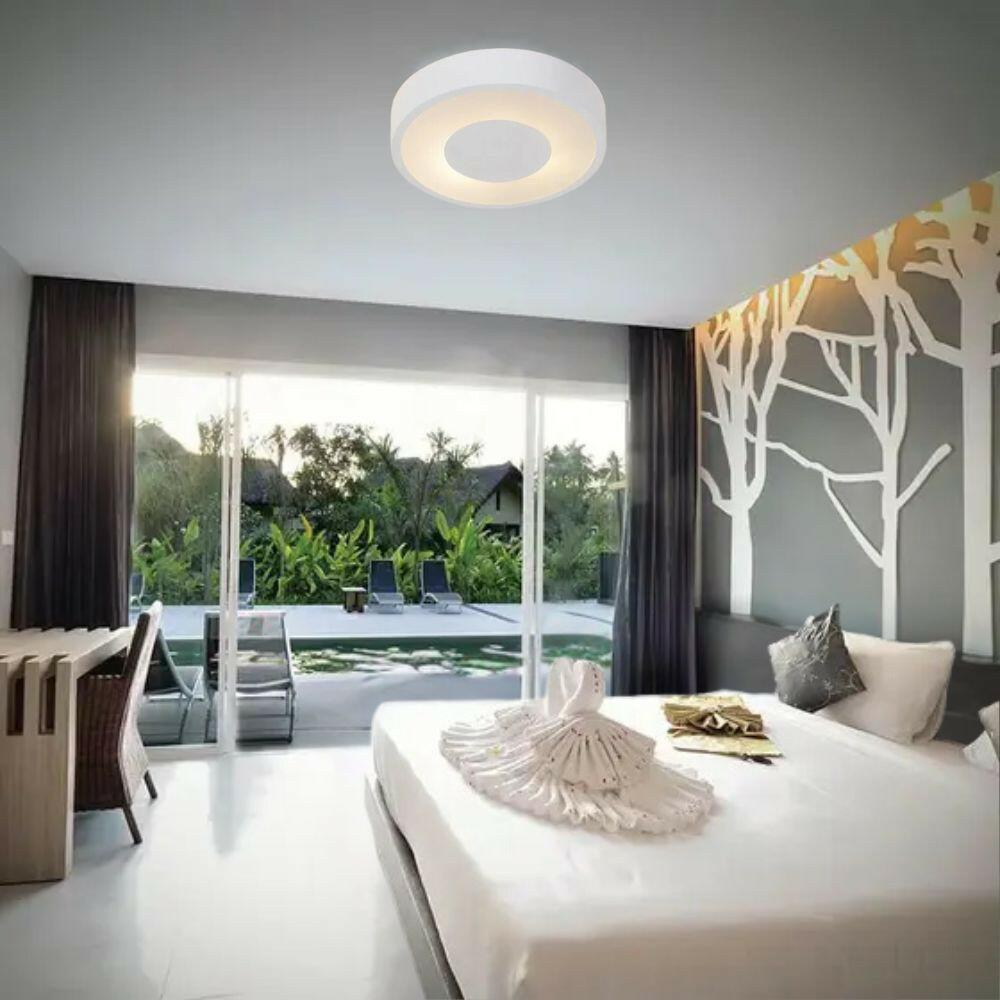 Plafon DONNA Sobrepor Aluminio Branco 2xE27 	Ø33cm- Usina 4090/3