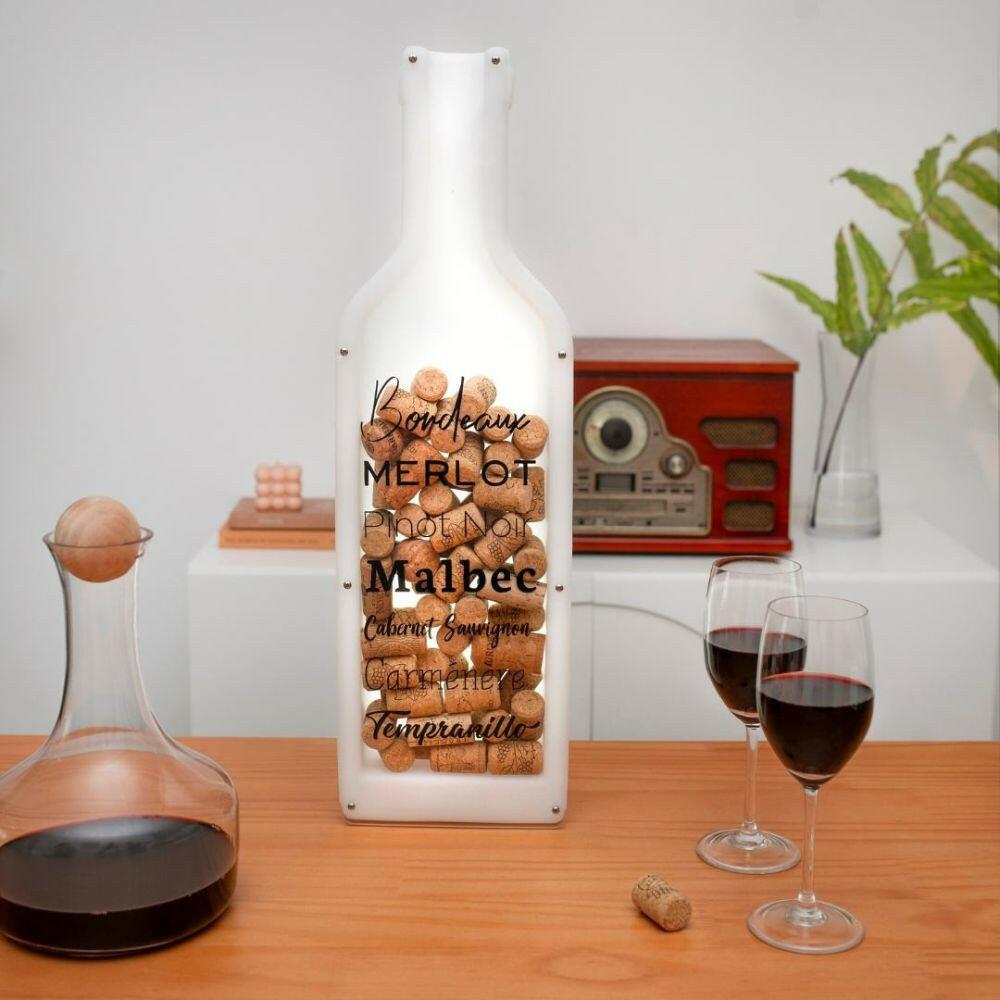 Luminária Porta Rolhas Garrafa Com Impressão- USARE