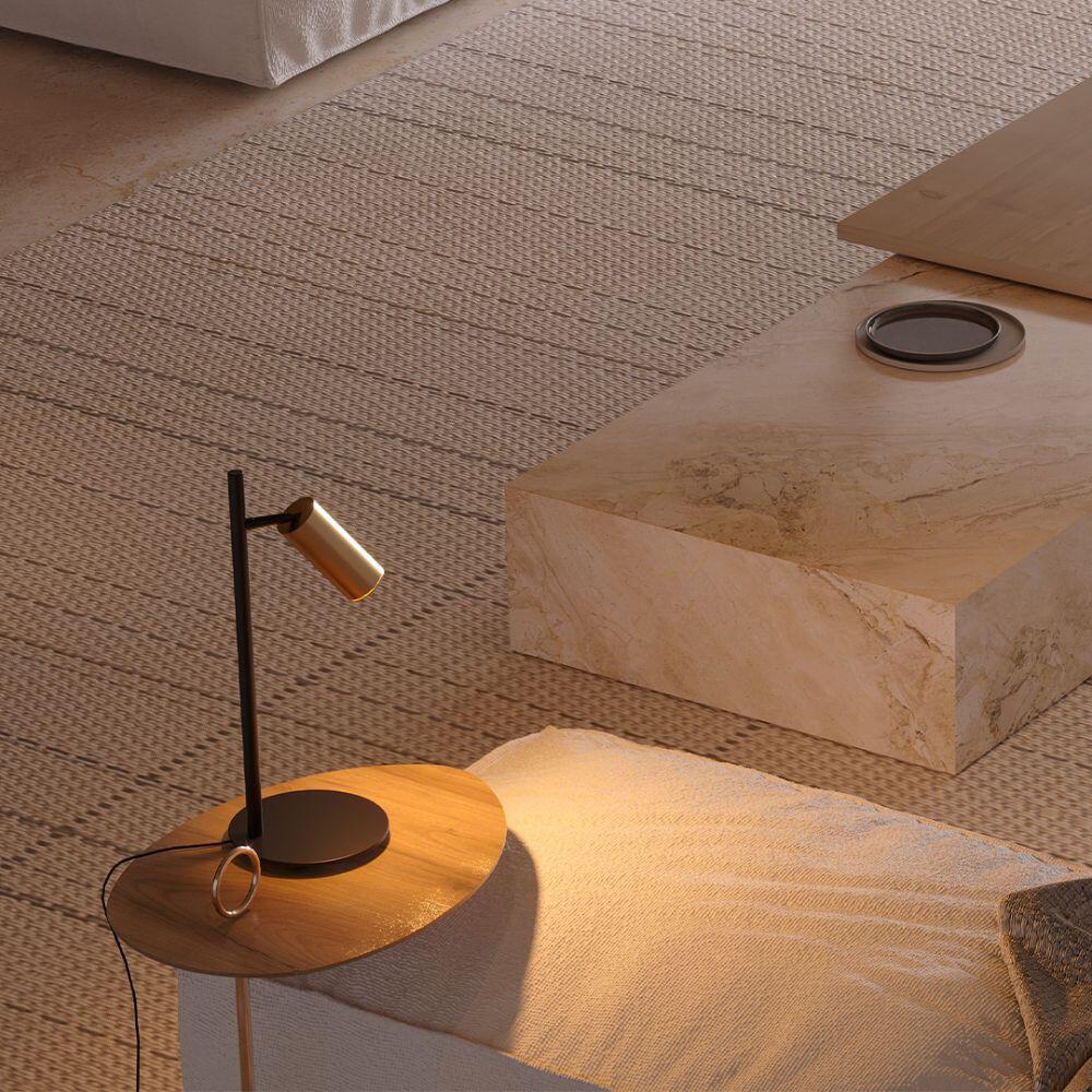 Abajur de Mesa Kalla Dourado e Preto 1xGU10 - Nordecor 2441