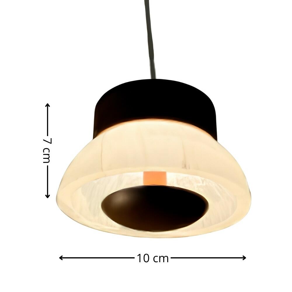 Pendente Unitário Kalida Ø10cm Cupula Selenita Fita de LED 3000K 2W - DNA Lustres P0205