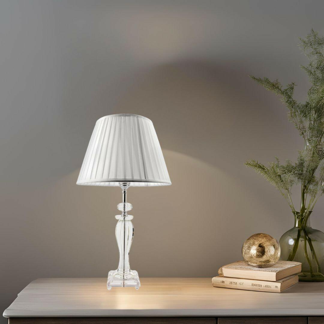 Abajur de Vidro e Metal 60cm Cúpula Branca - Uni Presentes