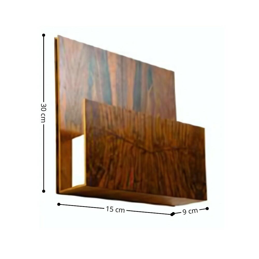 Arandela em Madeira Freijó Linha Clean 30x15x09cm 1xG9 - Fox Lustres
