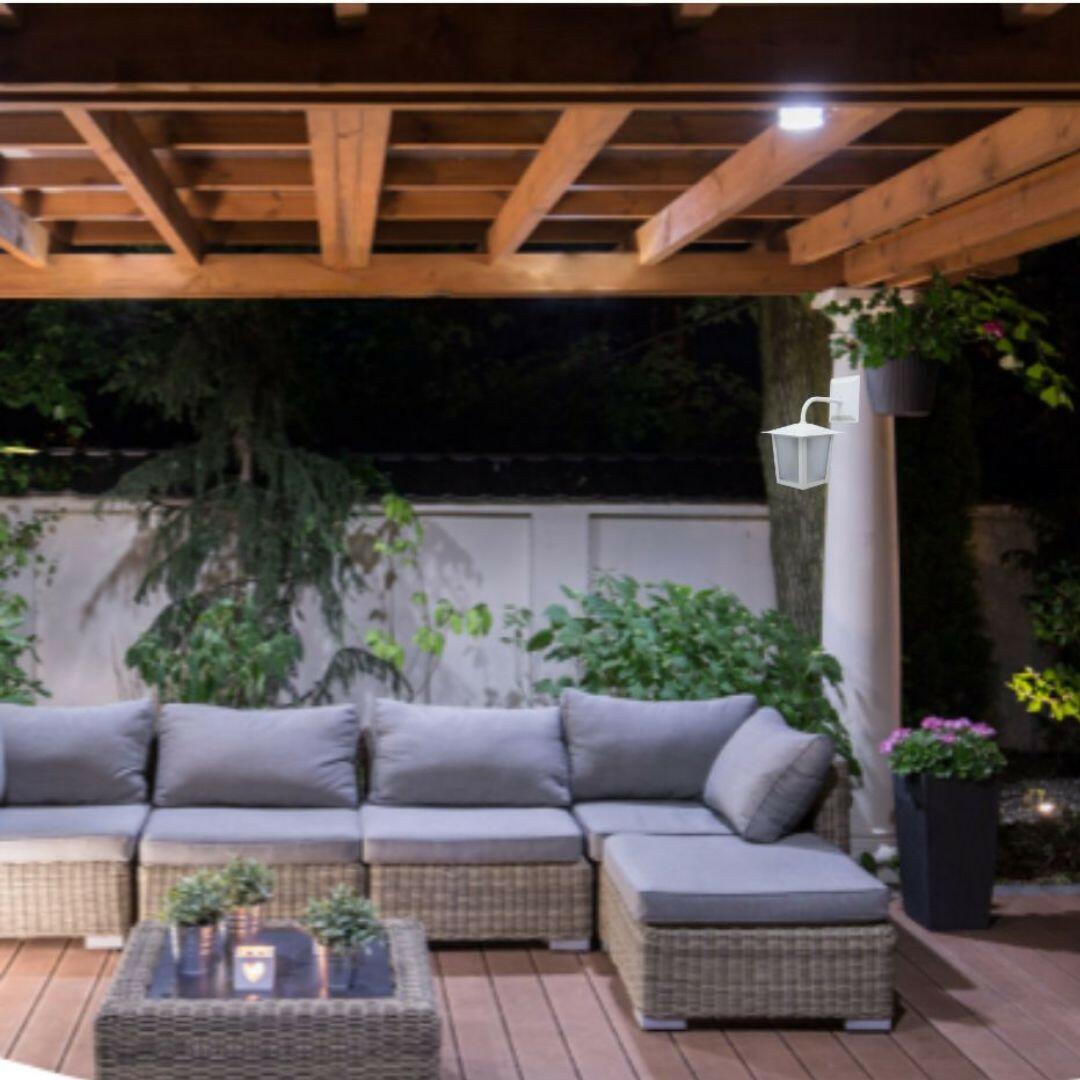 Arandela de Parede Externa Colonial Aço Fosco Sextavado  1xE27 29cm - Ideal