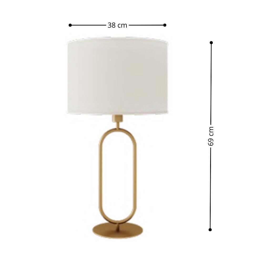 Abajur Gold Linha Bianchi Cúpula Off - White1xE27 38x38x69cm - Foco Metallo