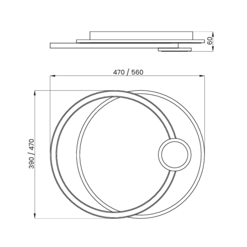 Plafon Cedro Amadeirado e Dourado 58W 3000K ø47x06cm - Usina