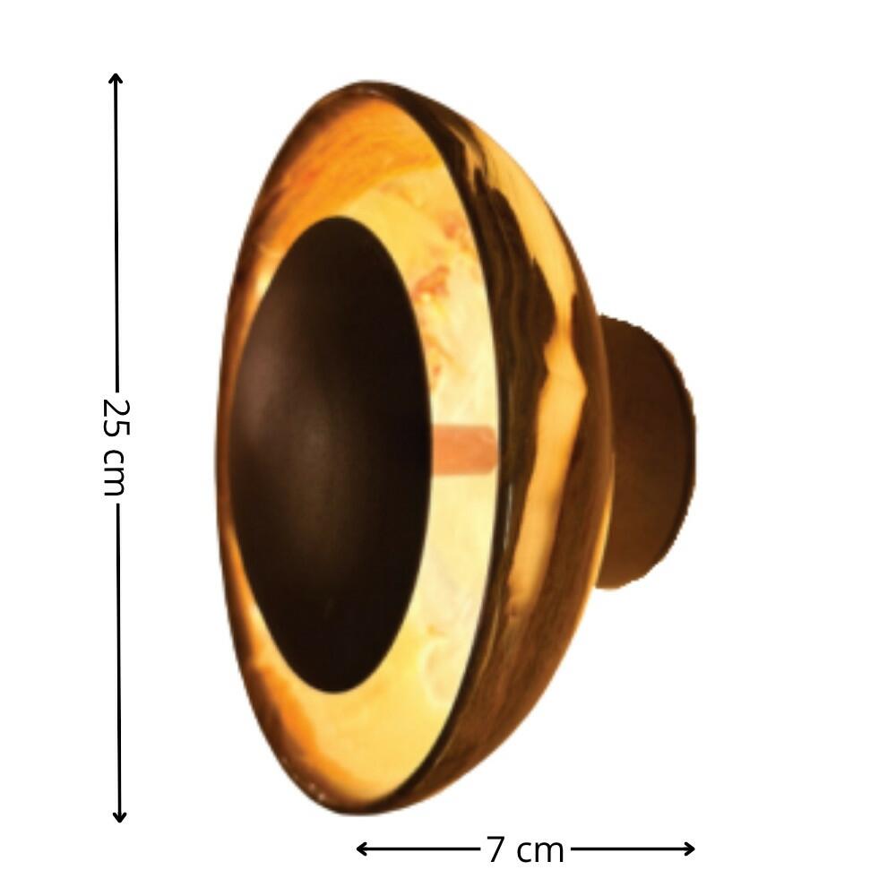 Arandela Kálida Onix Dourado Fosco 25cm - ONIX - Fita de LED 3000K 8W - DNA Lustres ARA-004-ONIX