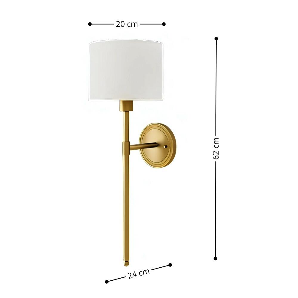 Arandela Gold Linha Filippo 1xE27 20x24x62cm - Foco Metallo