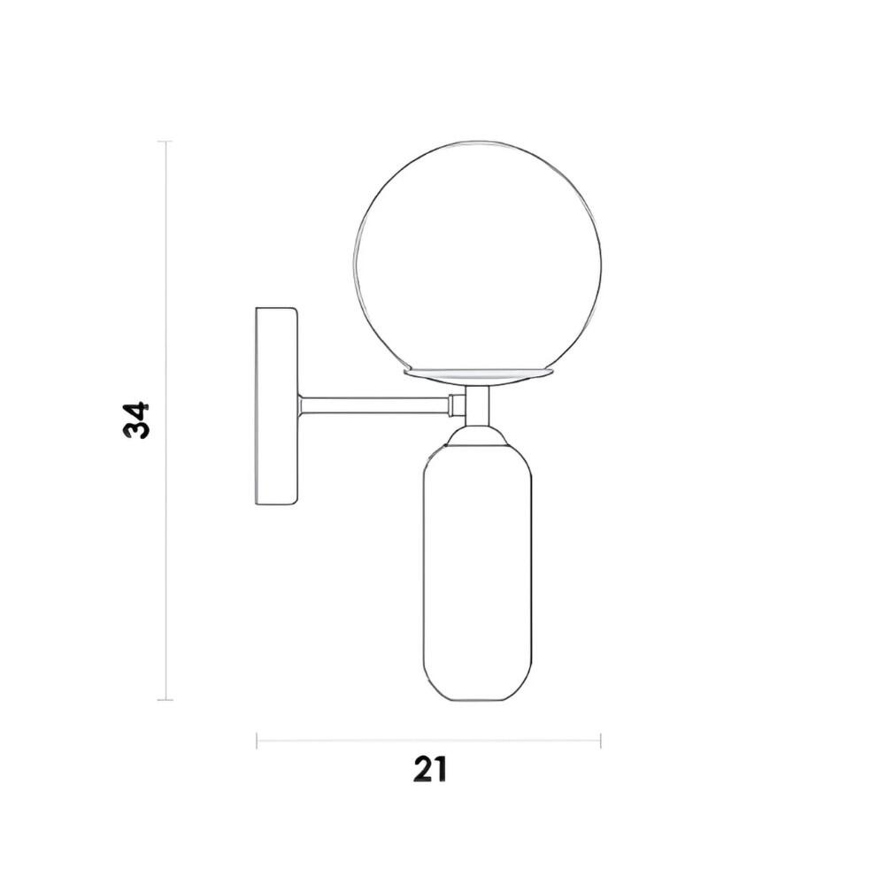 Arandela Bronze/Branco Metal e Vidro Linha Cuíca 1xE27 - Bella HL016