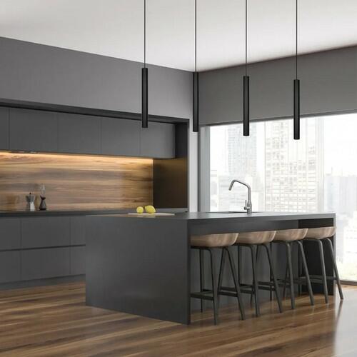 Pendente Tube Preto Com Lâmpada MR16 2700K - 30PT LAF