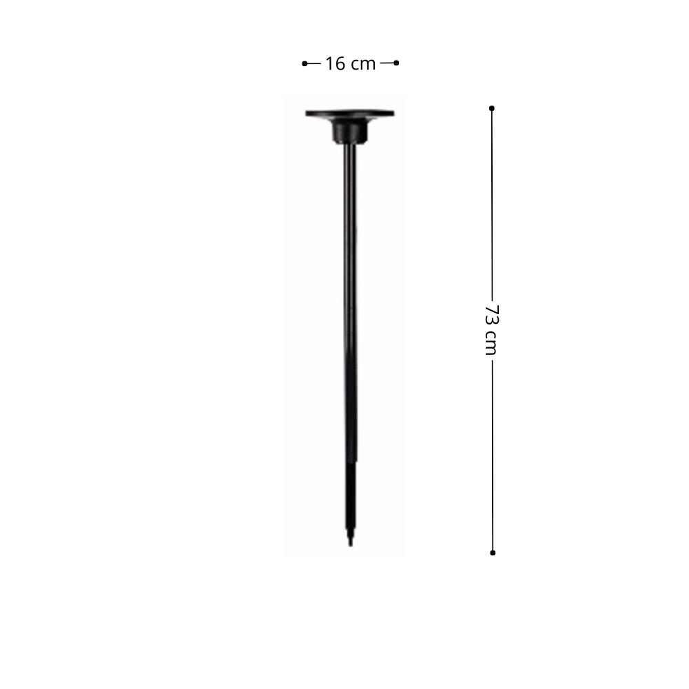 Balizador em Alumínio e ABS 73cm Preto 3000K IP65 Linha Moon 12w - Evoled LE-3910