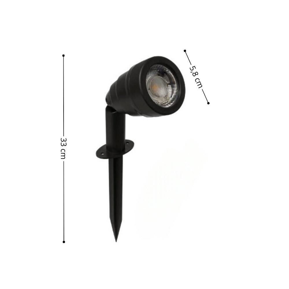 Espeto em ABS 33cm Preto 3000K IP65 5w - Evoled LE-8749