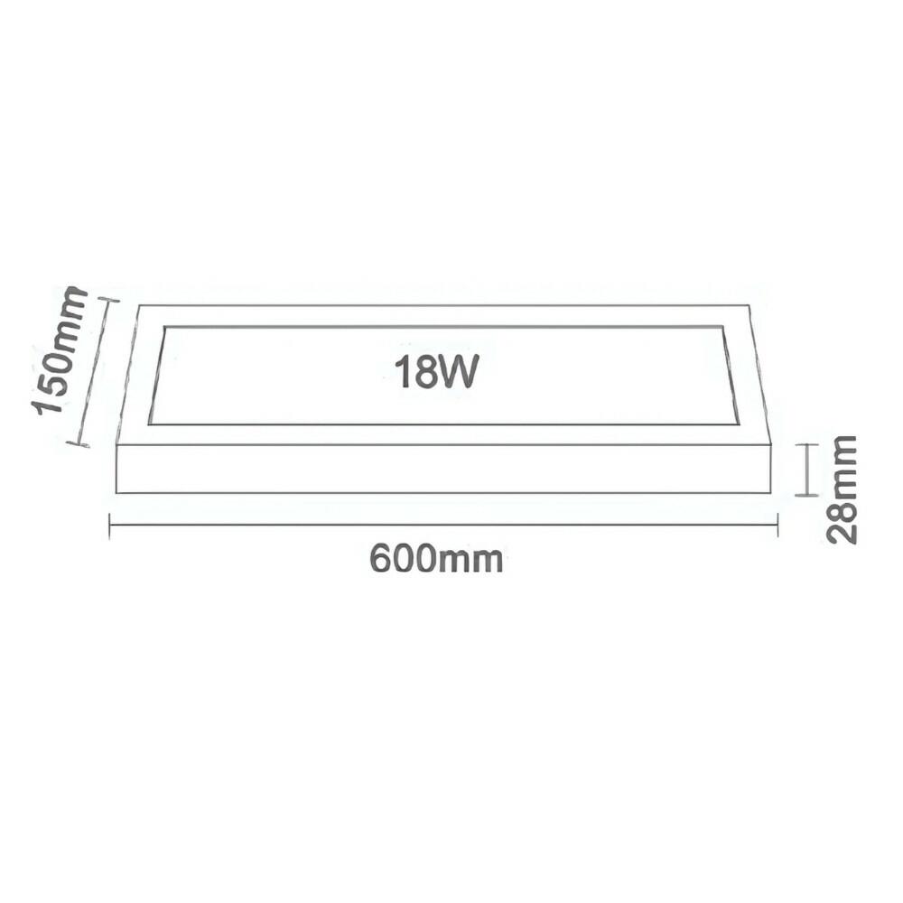 Painel LED Slim Retangular Sobrepor Branco 18W 120º 3000K Bivolt - Evoled LE-4485