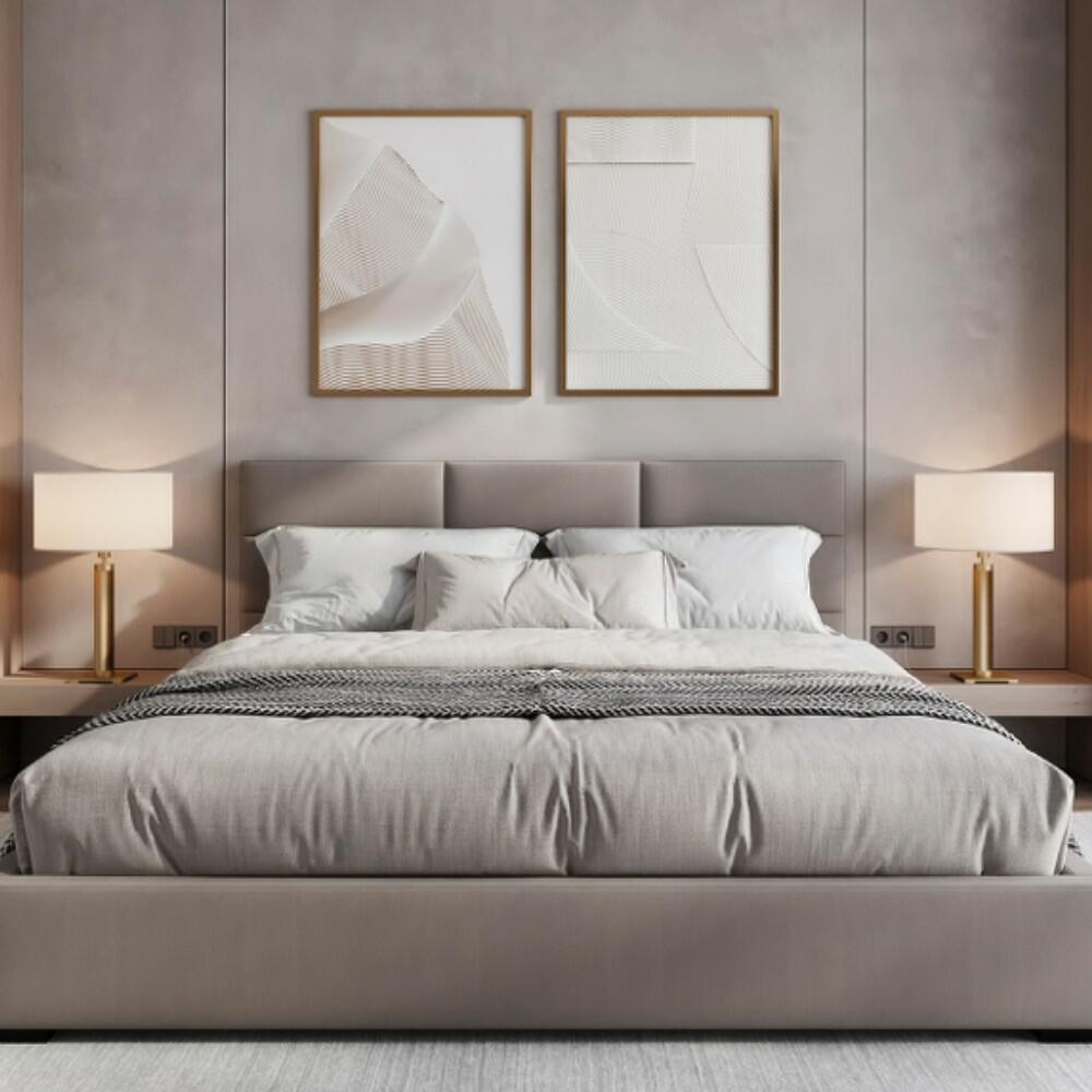Abajur Gold Linha Marselha Cúpula Off - White 1xE27 43x68cm - Foco Metallo
