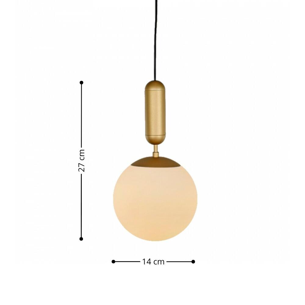 Pendente Capsule Big G com Globo Opalino 1XG9 Ø14X27cm - TKS