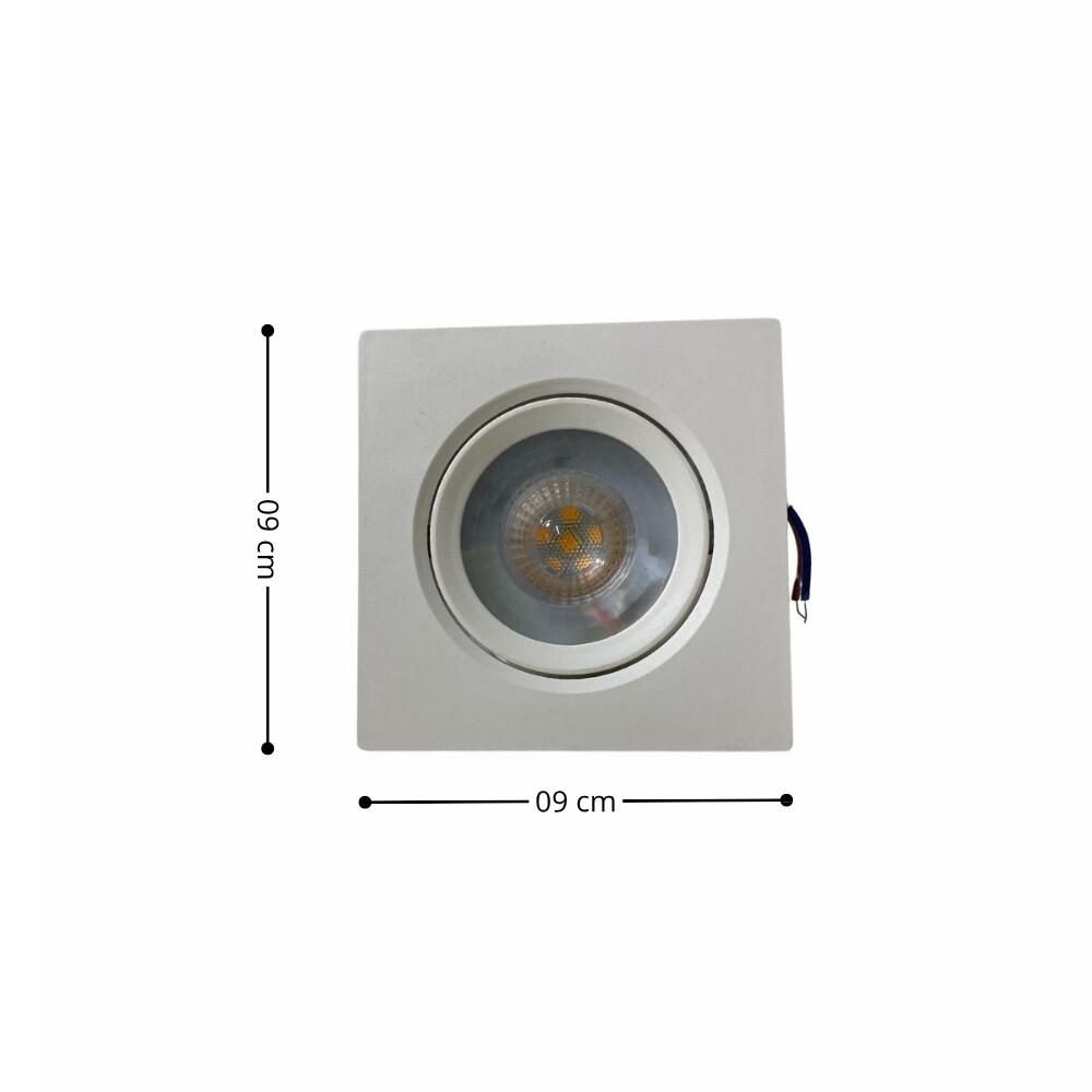 Spot de Embutir Quadrado Branco Square LED 7W 3000K  09x09cm - CTB