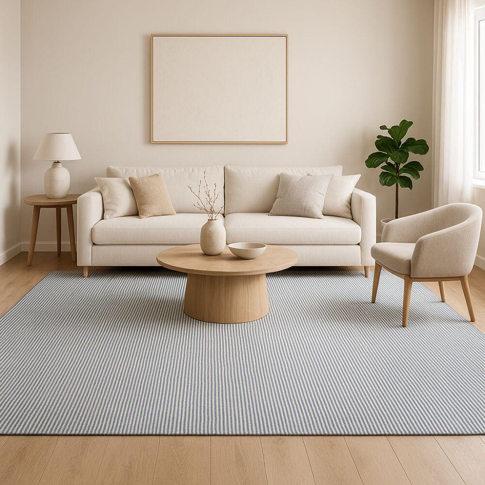 Tapete Replay Azul com Borda Virada – 2,50 x 3,00 m – Via Star – Toque Suave 