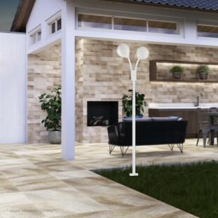 Poste de Jardim 2.10cm Branco 2-E27 - Madelustre 2502ESP