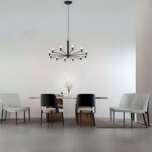 Pendente Gino Preto Alumínio e Acrílico por Waldir Junior 12xG9 45cm - USINA 51055-12- Padrão Site -Decor Lumen 