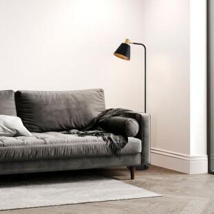 Abajur de Coluna PETTI Preto/Dourado 1xE27 - Capa Decor Lumen