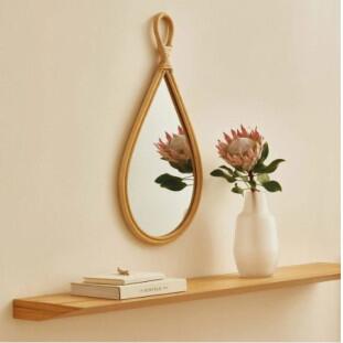 Espelho Decorativo Gota 74cm em Rattan- Mart 13409