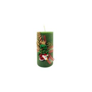 Vela Redonda Texturizada Detalhes Natalino 11CM -Detalhe -Decor Lumen 