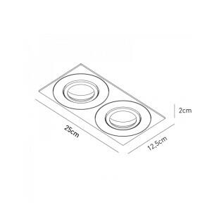 Spot de Embutir Duplo Face Plana Branco 2xAR70