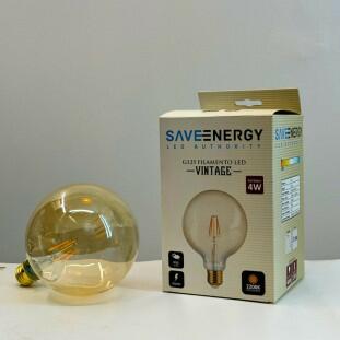 Lâmpada LED G125 Filamento Vintage 4W