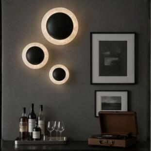 Arandela Kálida 20cm - Rocha Selenita - Fita de LED 3000K 6W - DNA Lustres ARA-003-ROCHA