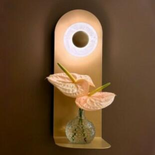 Arandela Altar com Suporte P/ Incenso - Cupula Selenita Ø10cm - Fita de LED 3000K 2W - DNA Lustres A0113