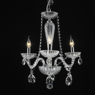 Lustre Chamonix Cristal K9 Transparente Ø42X50 - 3XE14 - Chandelie CH1001-T