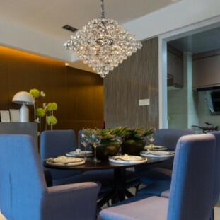 Lustre Pendente Diamond Cristal e Metal Hevvy