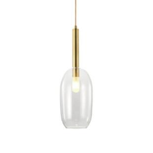 Pendente Filó Metal Bronze e Vidro 1xG9 - Bella Iluminação