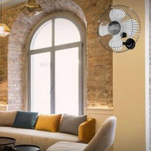 Ventilador de Parede Delta Premiun em Aço Preto 4 hélices- Venti Delta-Padrão Capa Site-Decor Lumen