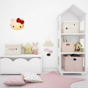 Luminária Pendente Hello Kitty Laço Vermelho 1xE27